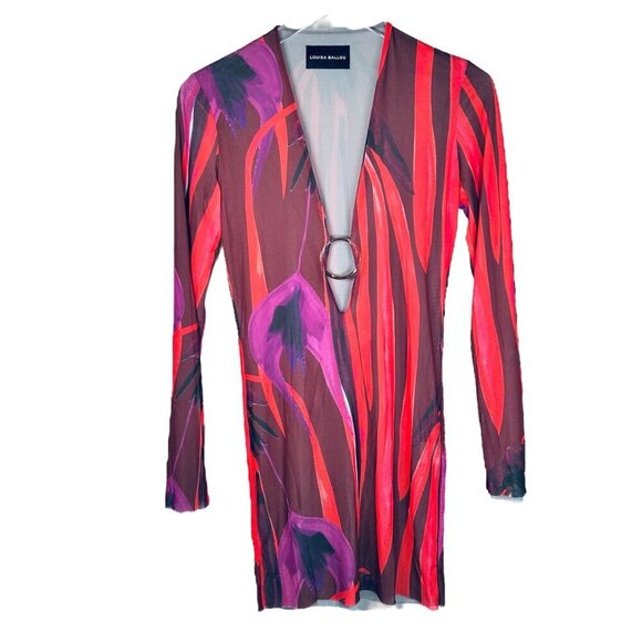 Louisa Ballou Helios Dress Size Large Resortwear Red Coverup Swim Party - Picture 3 of 9